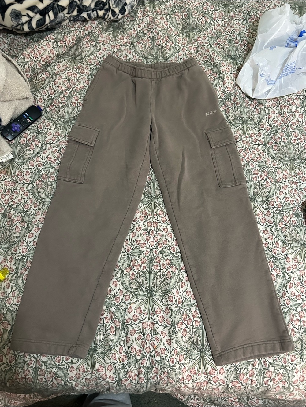 Aritzia brown mega cargo sweatpants